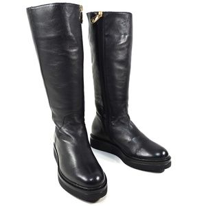 ALBERTO CICCIOLI 🇮🇹 WOMEN'S BLACK SOFT LEATHER FLAT WINTER BOOTS